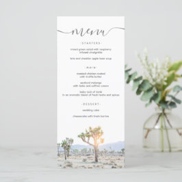 Moderne Elegant Joshua Tree Boho Wedding Menükarte