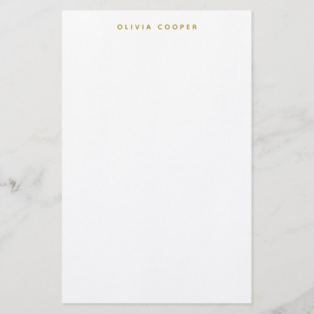 Moderne Elegant Luxury Gold Personal Stationery Briefpapier (Vorderseite)