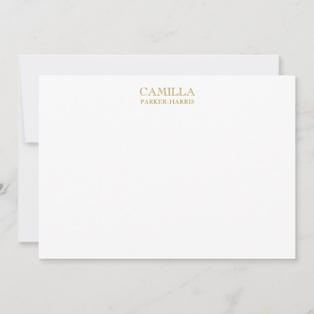 Moderne Elegant Luxury Gold Personal Stationery Mitteilungskarte (Vorderseite)