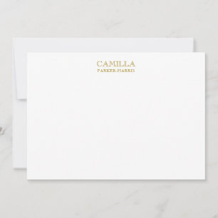 Moderne Elegant Luxury Gold Personal Stationery Mitteilungskarte