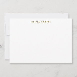 Moderne Elegant Luxury Gold Personal Stationery Ni Mitteilungskarte