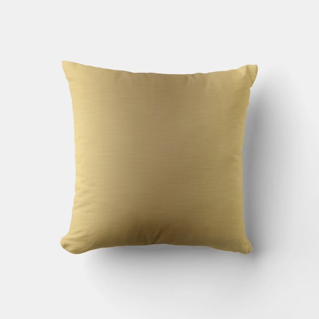 Moderne Elegant Metallic Ombre Solid Gold Kissen (Vorderseite)