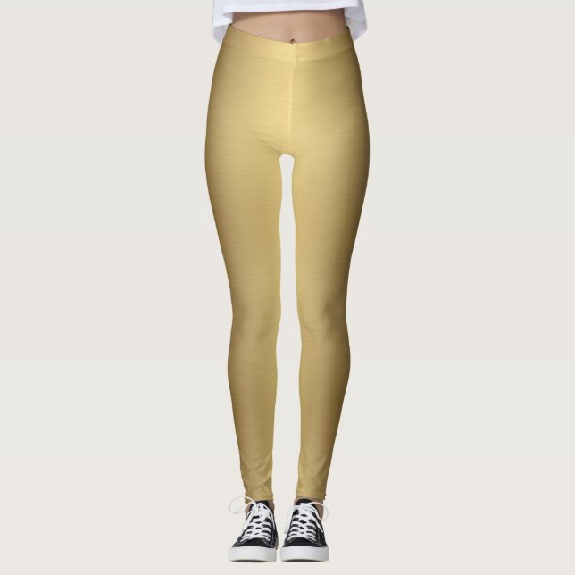 Moderne Elegant Metallic Ombre Solid Gold  Leggings (Vorderseite)