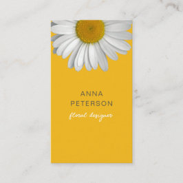 Moderne Elegant Minimal Daisy Blume Gelb Schwarz Visitenkarte