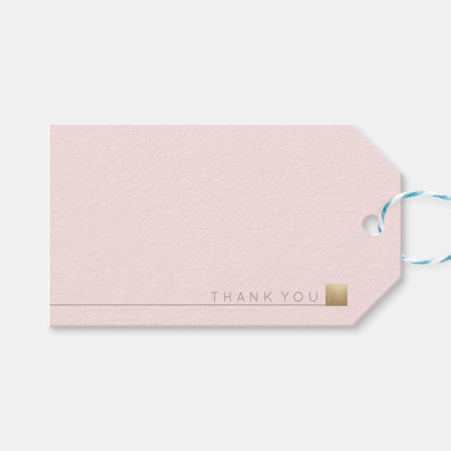 Moderne Elegant Minimal Gold Pastel Pink Vielen Da Geschenkanhänger (Vorderseite (Horizontal))
