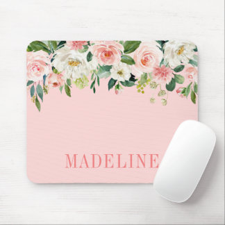 Moderne Elegant-modische Wasserfarbe Rosa Blüte Mousepad
