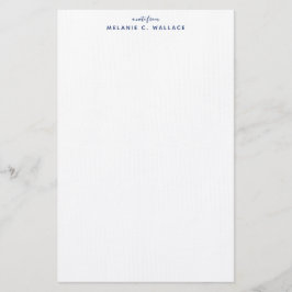 Moderne Elegant Navy Blue Personalisiert Briefpapier