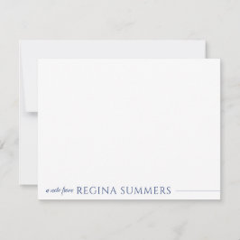 Moderne Elegant Navy Personalisiert Stationery Mitteilungskarte