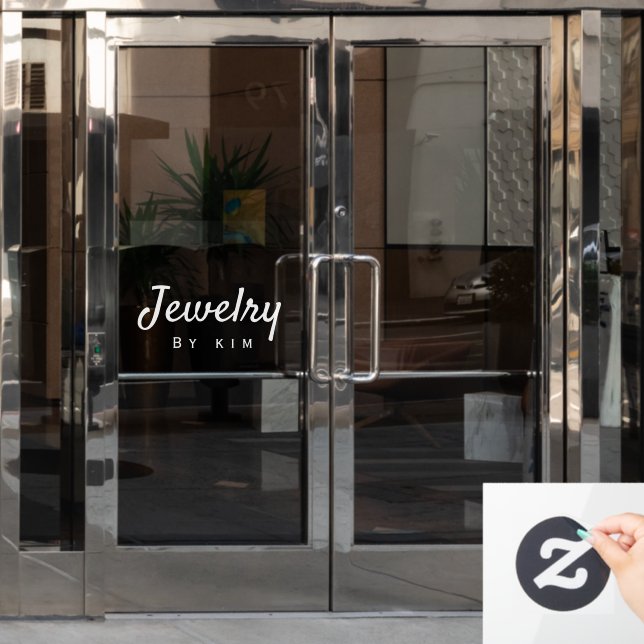 Moderne Elegant Personal Brand Juwelen Fensteraufkleber (Büro Tür)