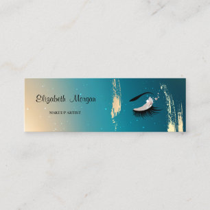 Moderne Elegant, Pinselstriche, Lashes, Makeup Mini Visitenkarte