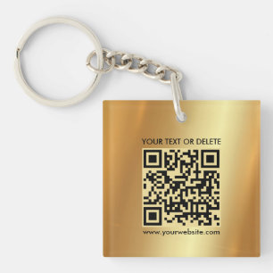 Moderne élégant QR Code Or Carré double face