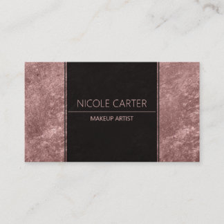 Moderne élégant rose or chic carte de visite noir