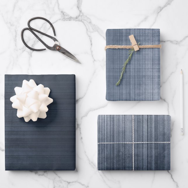 Moderne Elegant rustikal Abstrakt gestreift Geschenkpapier Set (Vorderseite)