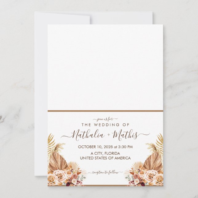 Moderne Elegant rustikal mit Foto Hochzeit  Einladung (Vorderseite)