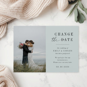 Moderne Elegant Sage Mariage Modifier la carte Dat