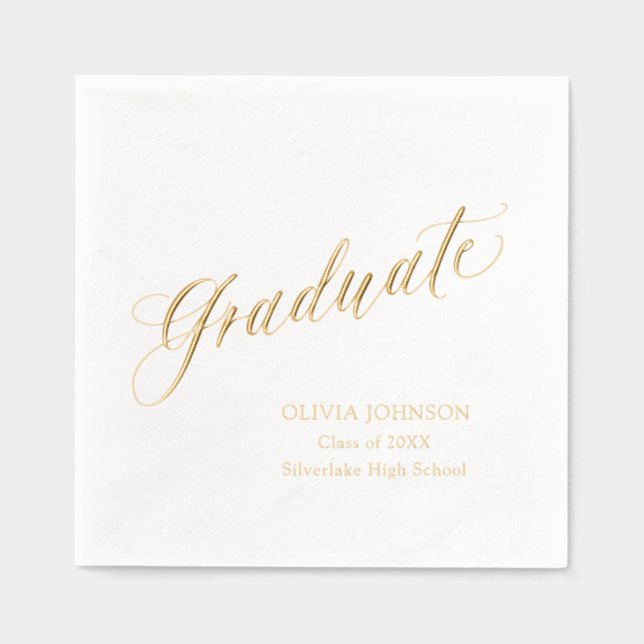 Moderne Élégant Script Diplômé Simple Graduation (Recto)