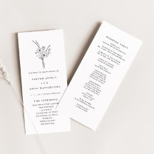 Moderne Élégant Simple Mariage Floral Programme