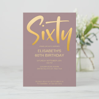 Moderne Elegant Simple Mauve 60. Geburtstagsparty Einladung
