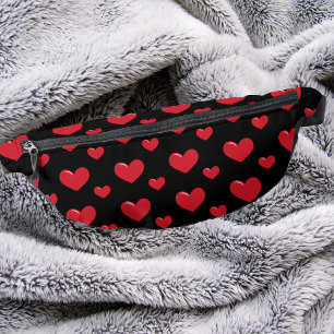 Moderne Élégant Simple Motif de Cœur Noir et Rouge