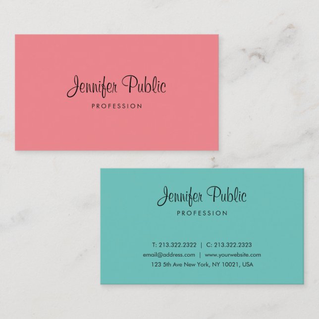 Moderne Elegant Simple Template Typografy Trendy Visitenkarte (Vorne/Hinten)