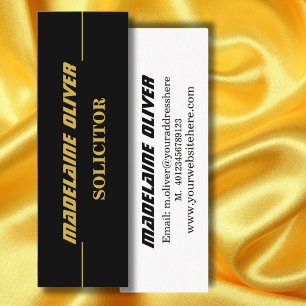 Moderne Elegant Sleek Solicitor Beruflich Black Mini Visitenkarte