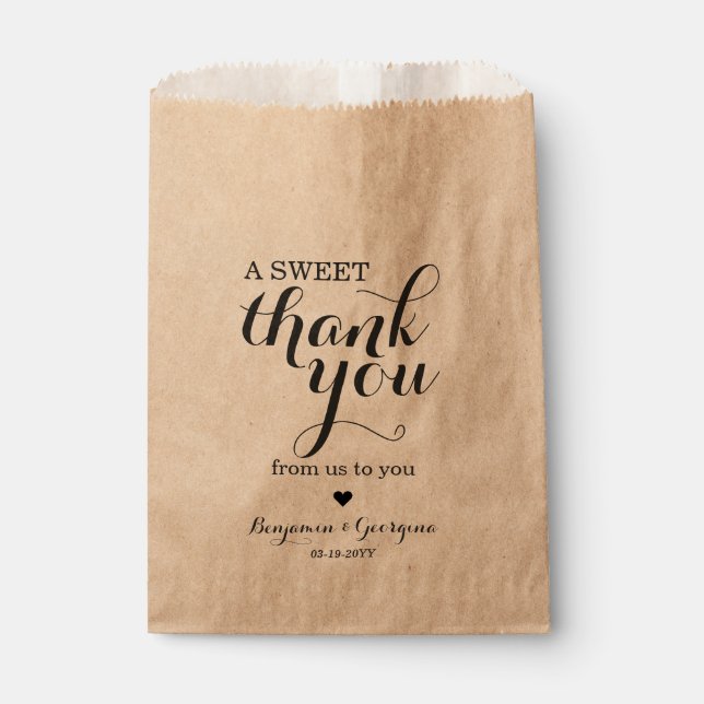 Moderne Elegant Sweet Vielen Dank Herzenshochzeit Geschenktütchen (Vorderseite)