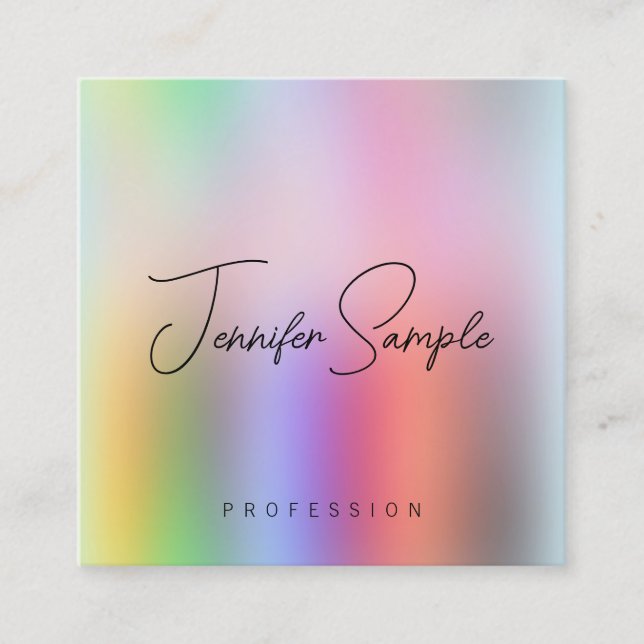 Moderne Elegant Template Personalisiert Typografie Quadratische Visitenkarte (Vorderseite)