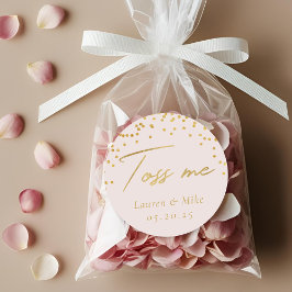 Moderne Elegant Toss Me Wedding Confetti Gefallen Runder Aufkleber