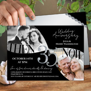 Moderne elegante 35. Hochzeitstag-Feier Einladung