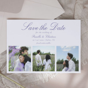 Moderne Elegante 3 Foto Wedding Save The Date