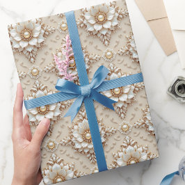 Moderne elegante "3D"-Hochzeits-Blumen-Geschenkver Geschenkpapier