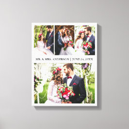 Moderne Elegante 4 Foto Collage Wedding Leinwanddruck