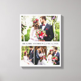 Moderne elegante 4 Fotos Collage Wedding Leinwanddruck