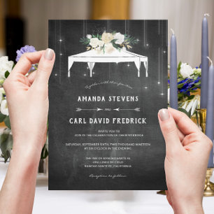 Moderne Elegante Abend Zelt Hochzeit Einladung