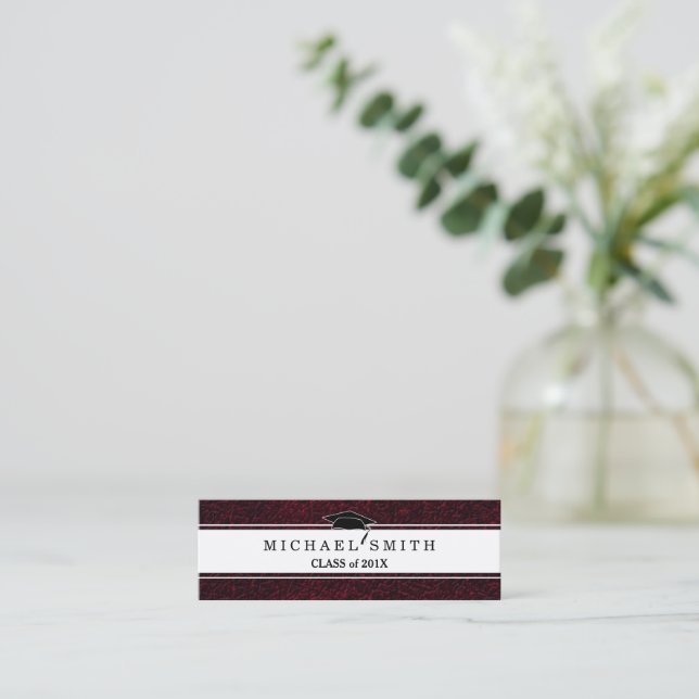Moderne Elegante Abschluss Name Card Telefonnummerkarte (Stehend Vorderseite)
