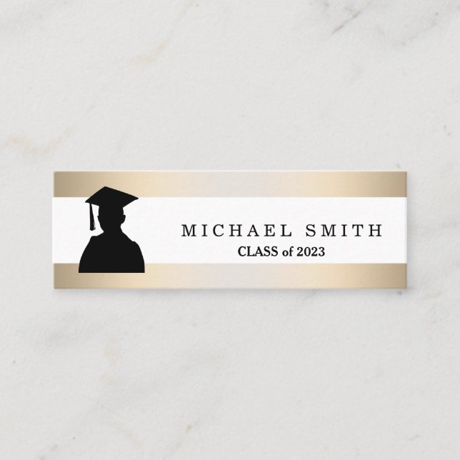 Moderne Elegante Abschluss Name Card Telefonnummerkarte (Vorderseite)