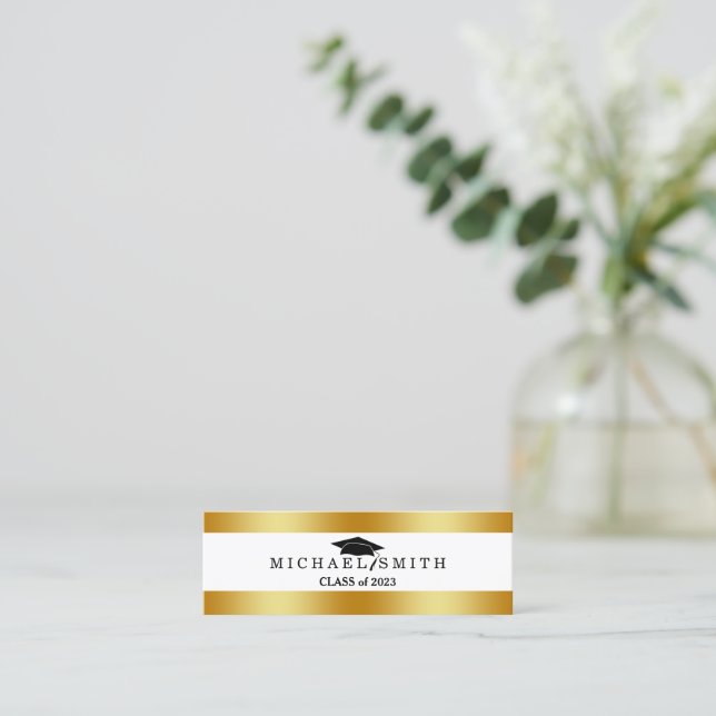 Moderne Elegante Abschluss Name Card Telefonnummerkarte (Stehend Vorderseite)