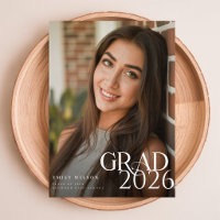 Moderne Elegante Abschlussfoto Abitur Ankündigung