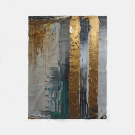 Moderne Elegante Abstrakt Gold Fleecedecke