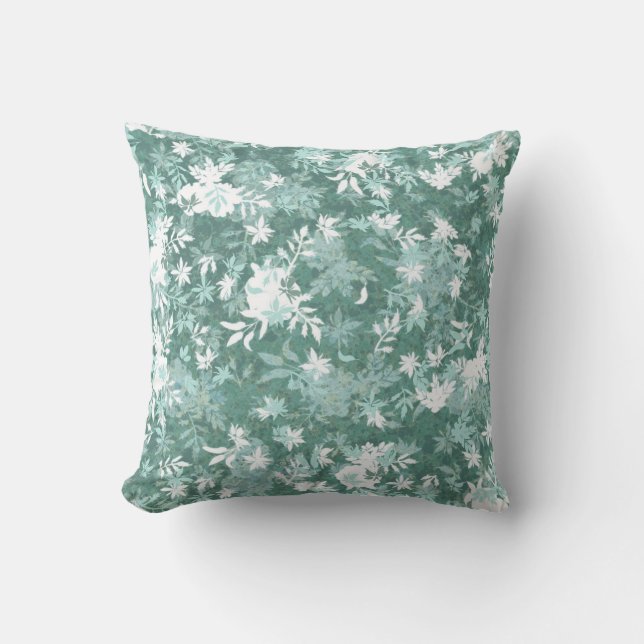 Moderne Elegante Abstrakte Aquamarine Marigold-Blu Kissen (Vorderseite)