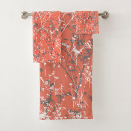 Moderne Elegante Abstrakte Wildblumen Badhandtuch Set