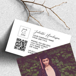 Moderne elegante All-in-One-Logo-QR-Foto Visitenkarte
