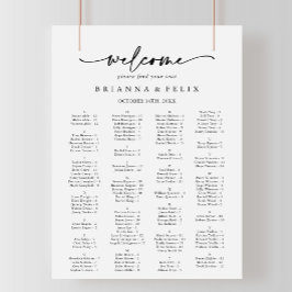 Moderne elegante alphabetische Sitzkarte Poster