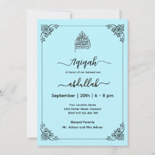 Moderne elegante Aqeeqah- Aqiqah- Einladung