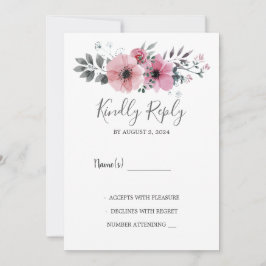 Moderne, elegante Aquarellfarben-Blume Hochzeit vo Einladung