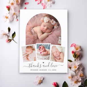 Moderne elegante Arch-Baby-Shower-Dankeschön-Foto Postkarte