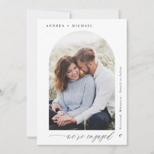 Moderne elegante Arch Foto Hochzeit Verlobung Ankündigung