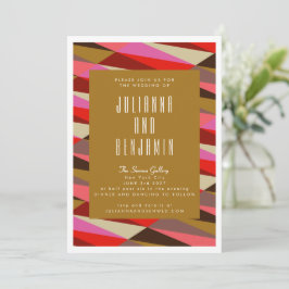 Moderne Elegante Art Deco Geometrische Hochzeit Einladung