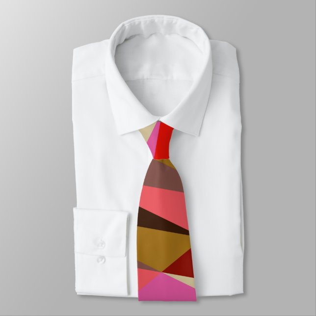 Moderne Elegante Art Deco Geometrische Hochzeit Krawatte (Gebunden)