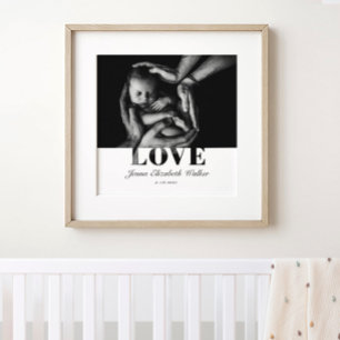 Moderne elegante Babys Fototypografie Liebe Poster